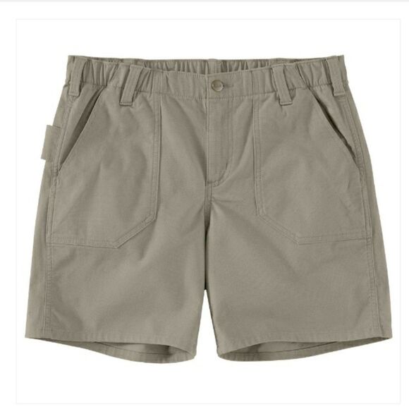 Carhartt Rugged Flex Canvass Work Short Womens Gray Khaki Hiking Walking Shorts - Picture 1 of 15